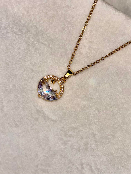 Moon Stars by Lake Necklace