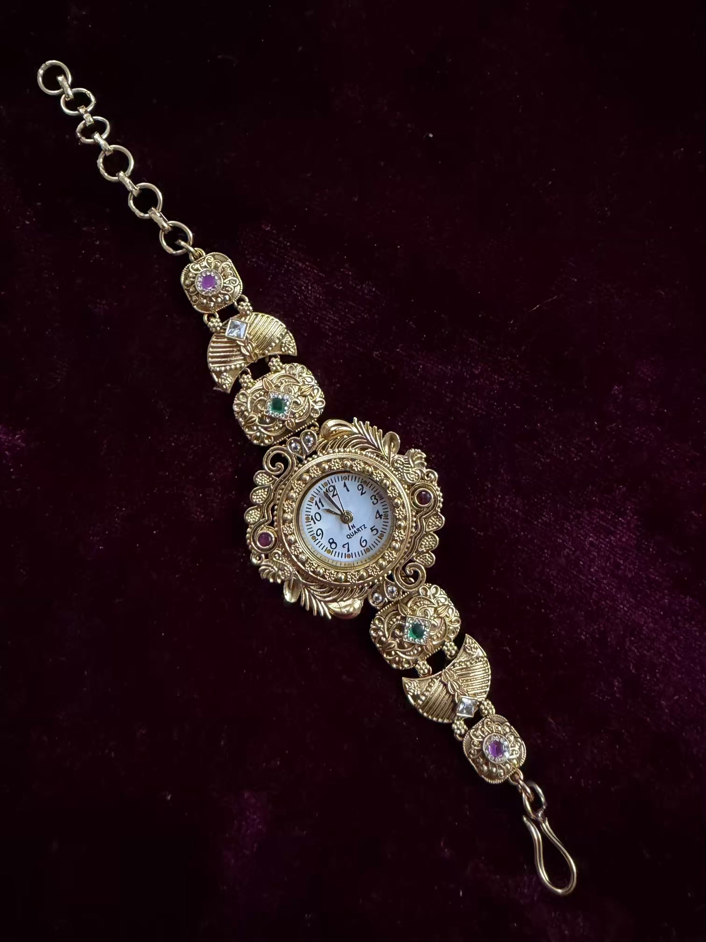 Gold Maharani Kundan Watch Design Heritage Bracelet