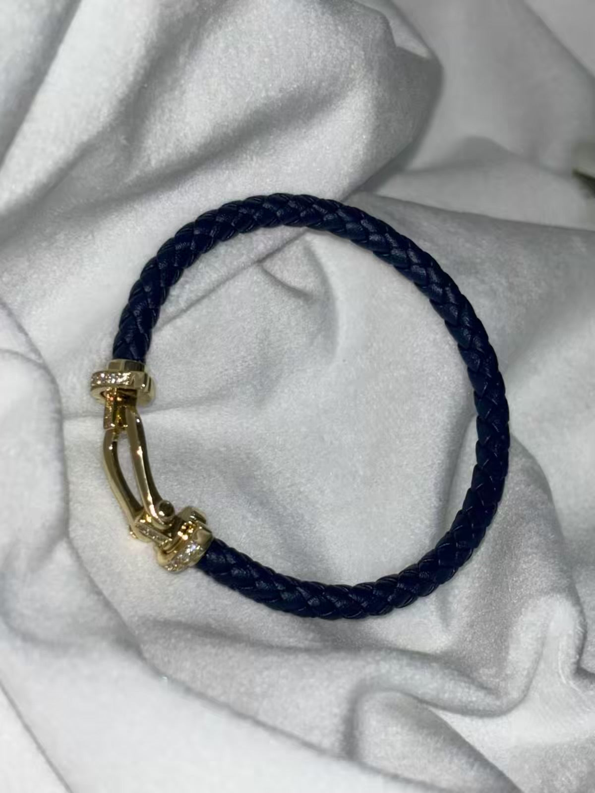 Navy Blue Belt Vegan Leather Bracelet