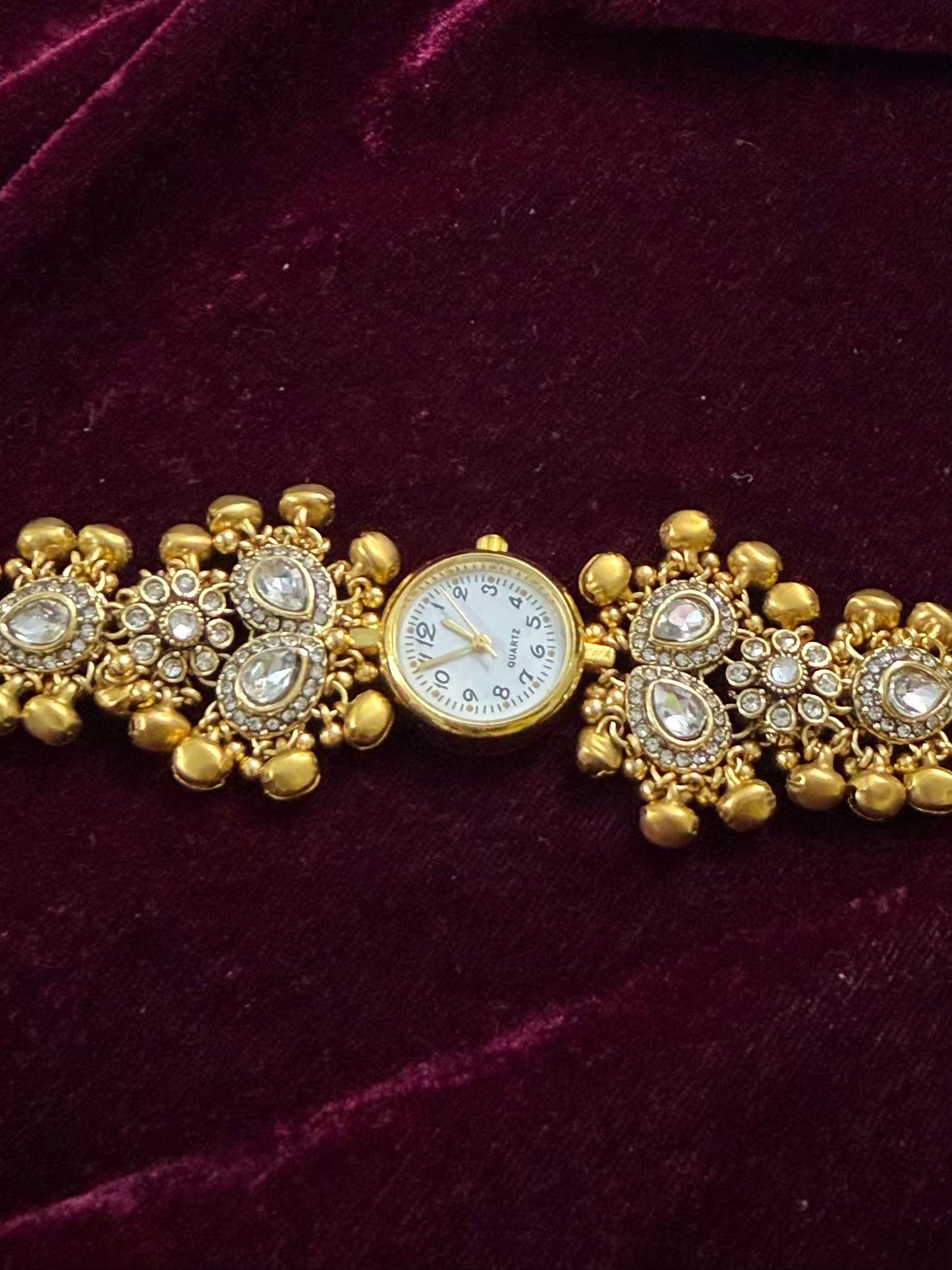 Kundan Premium Gold Maharani Watch Design Heritage Bracelet