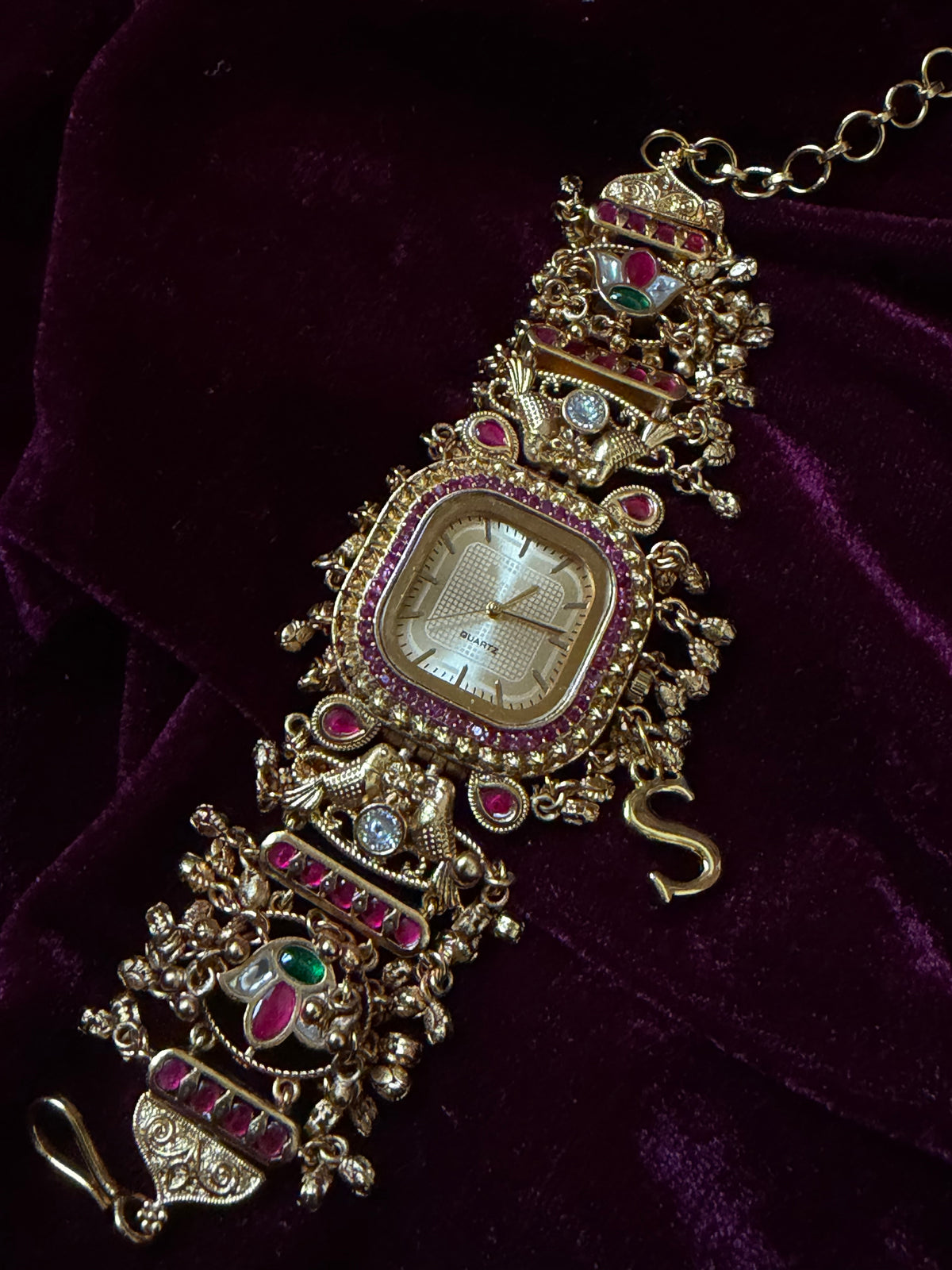 Diwali 🪔 Gold New Launch Square Dial Maharani Watch Heritage Bracelet