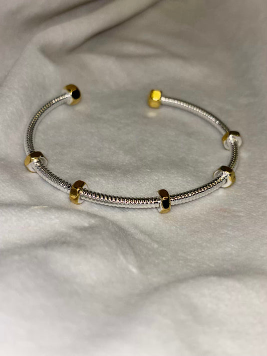 Screw Gold Silver Bracelet Cuff