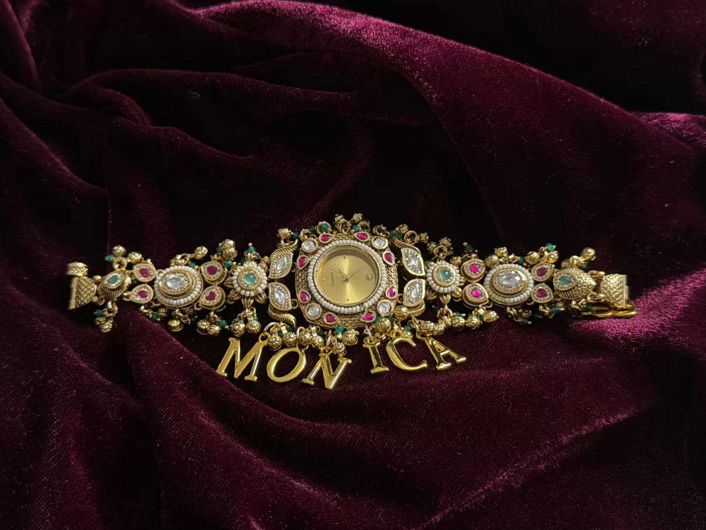 Royal Maharani Watch Design Bracelet fits 2.8 Adjustable with hooks ( Customise Your Name )