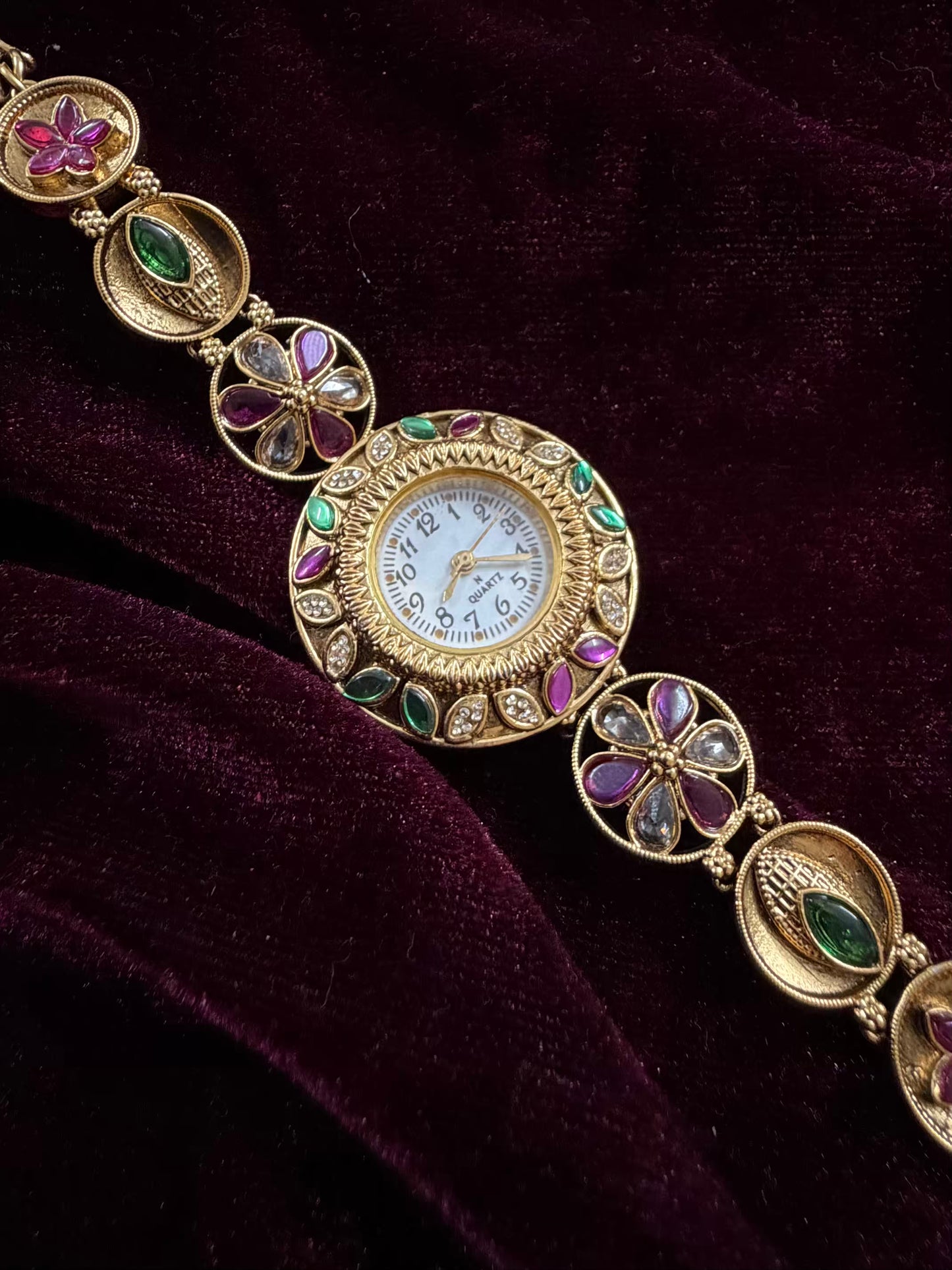 Designer Maharani Kundan Watch Design Heritage Bracelet
