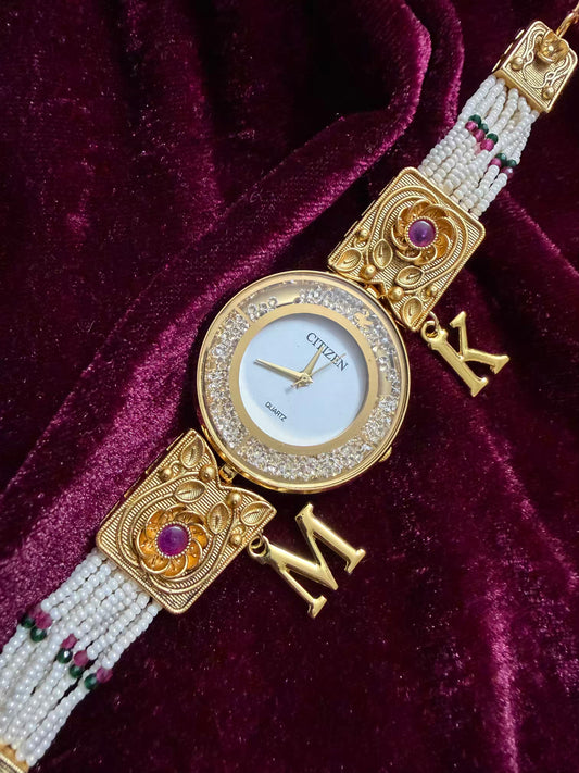 Diamonds Dial Pearly Maharani Watch Heritage Bracelet