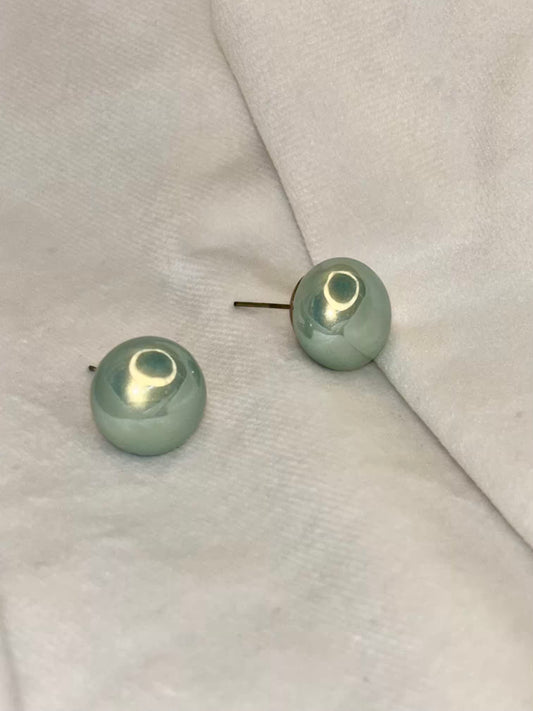Ocean Green Pearl Earrings - Gold Plated