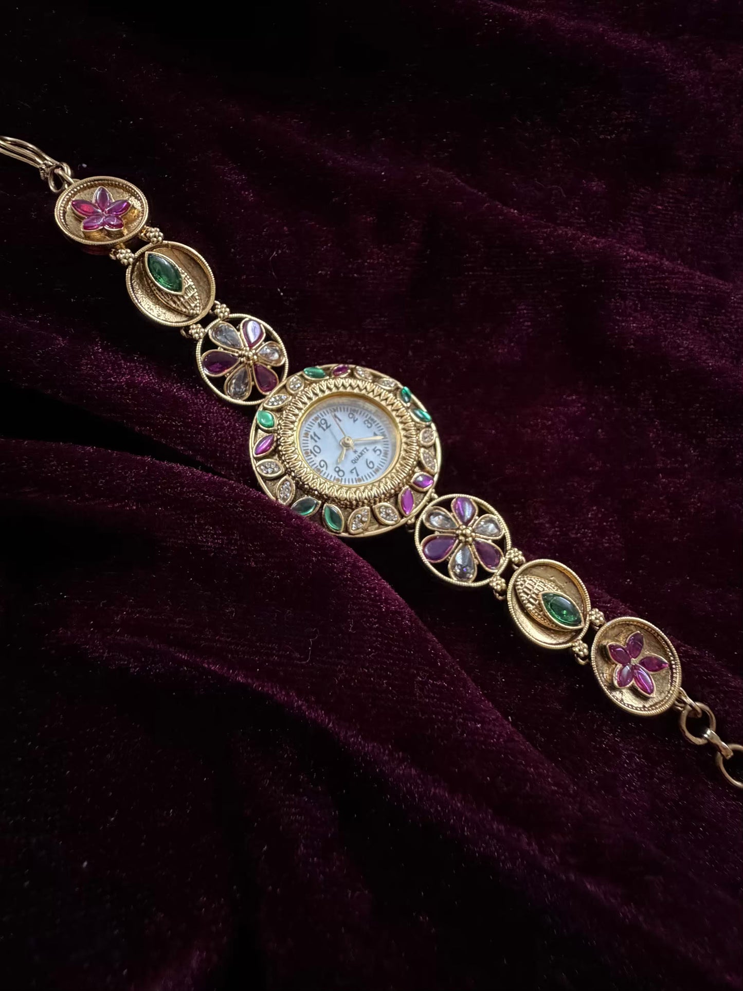 Designer Maharani Kundan Watch Design Heritage Bracelet