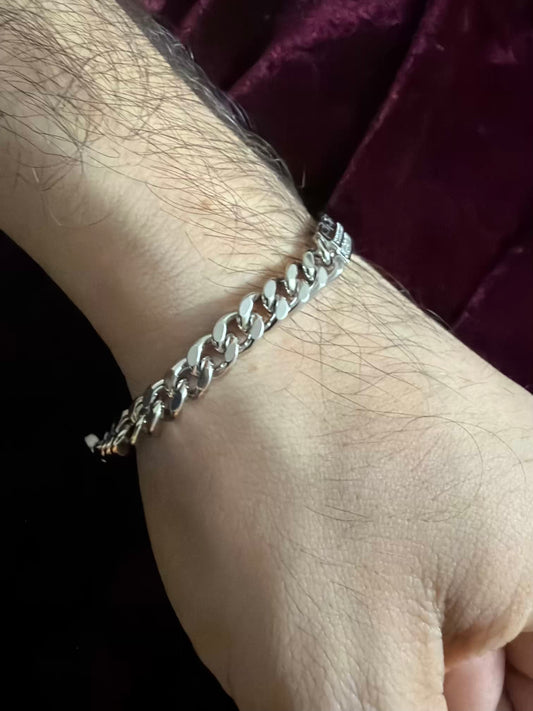 Kavach Diamond Men's Rakhi Bracelet - Silver Polish