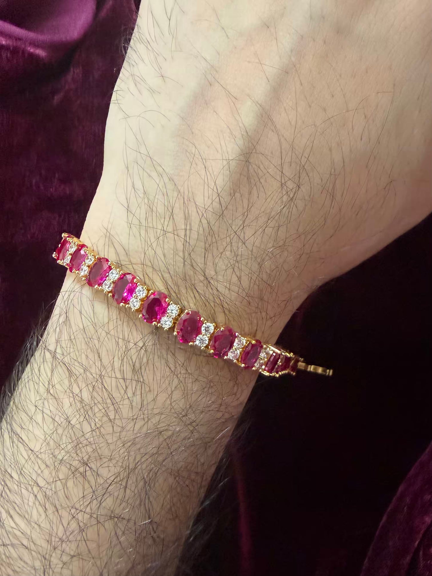 Men's Ruby Rakhi Bracelet