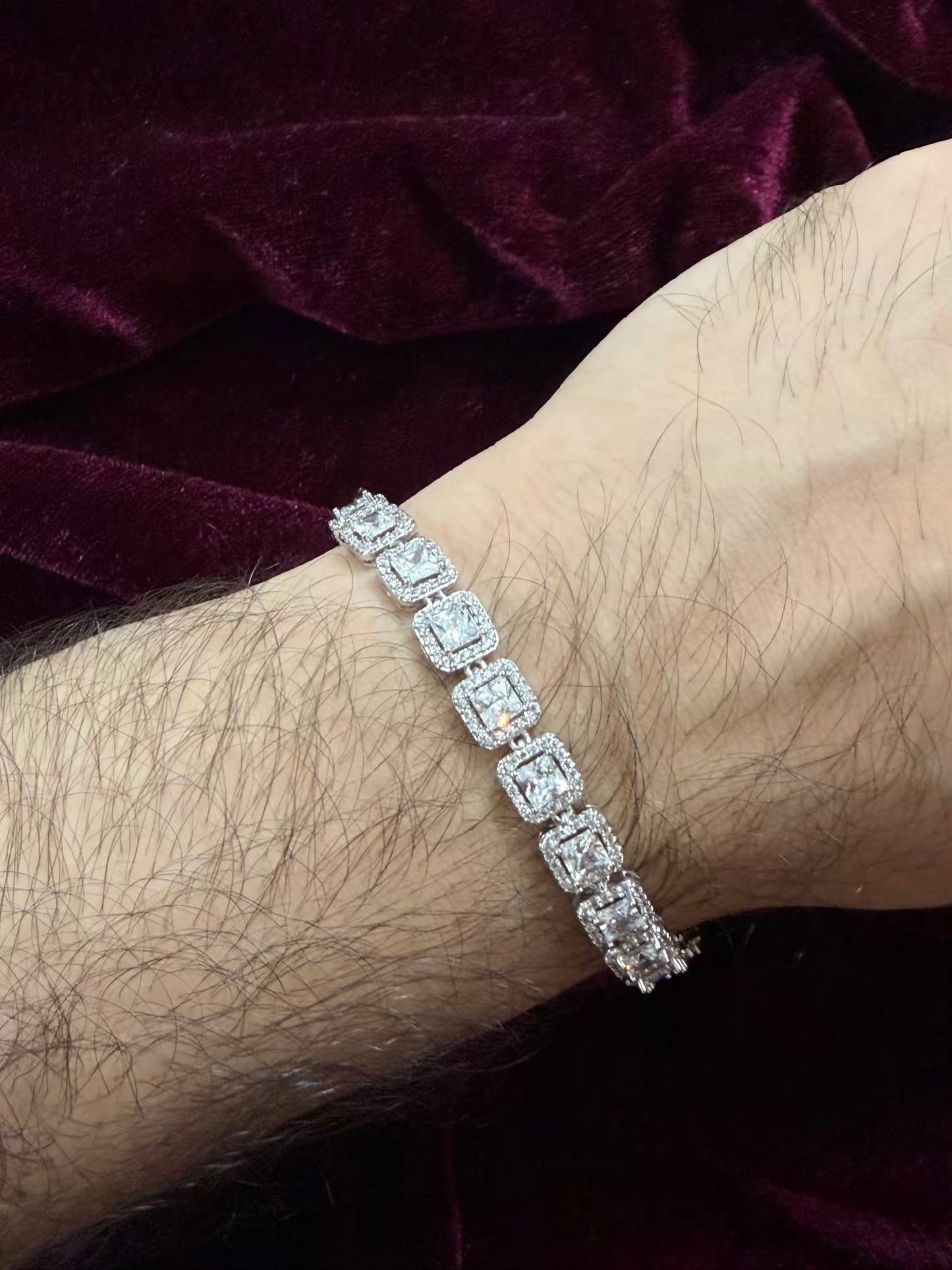 Silver Diamond Men's Rakhi Bracelet