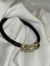 Load image into Gallery viewer, Black Belt Vegan Leather Bracelet
