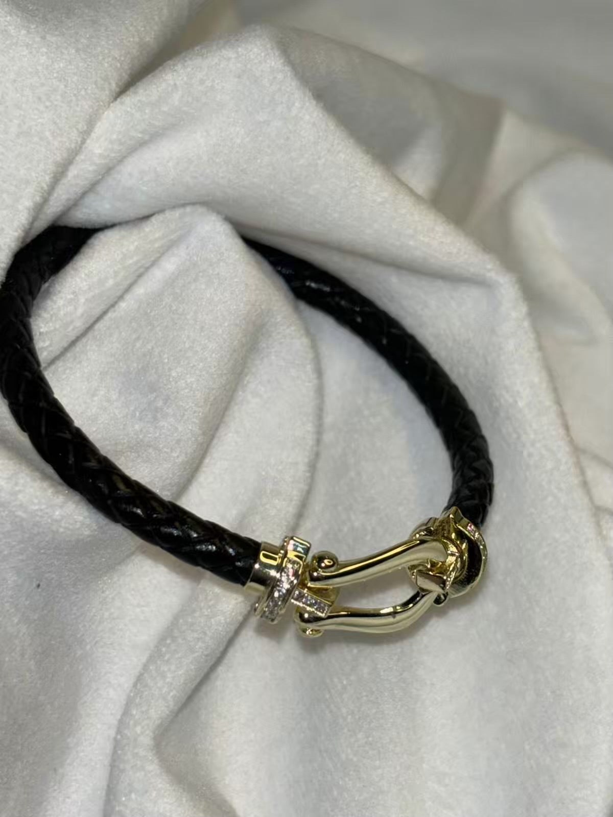 Black Belt Vegan Leather Bracelet