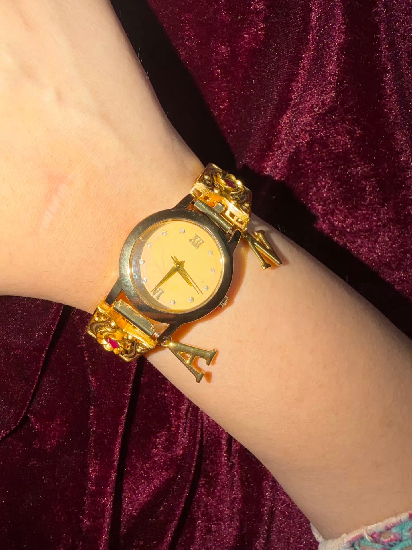 Gold  Dial Pearly Maharani Watch Heritage Bracelet