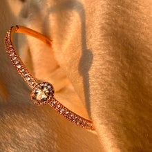 Load image into Gallery viewer, Oval Solitaire Simplistic Diamonds Kada Bracelet Bangle - Rose Gold
