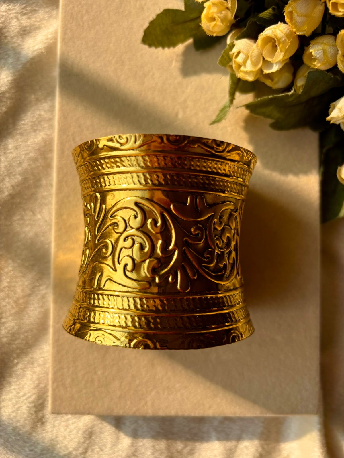 Athens Antique Kada Bracelet Bangle - Gold