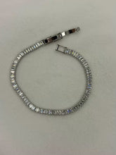 Load image into Gallery viewer, Single Line Solitaire Diamonds Tennis Bracelet - Silver Colour ( Unisex )
