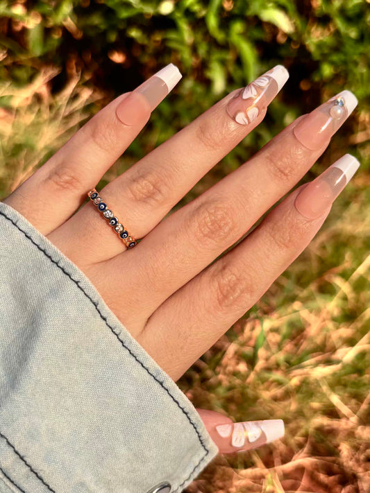 Nazar Evil Eye Band Ring - Adjustable