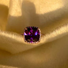 Load image into Gallery viewer, Amethyst Purple /Studded Ring ( Rose Gold)
