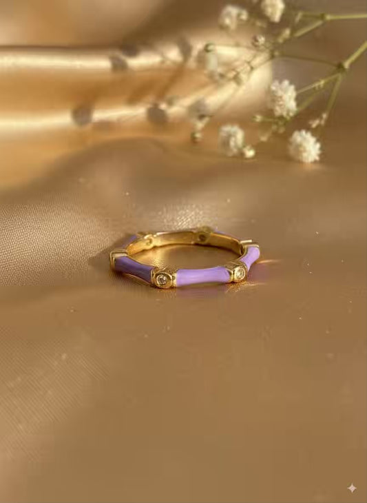Light Lavender Gold Plated Premium Ring (Adjustable)