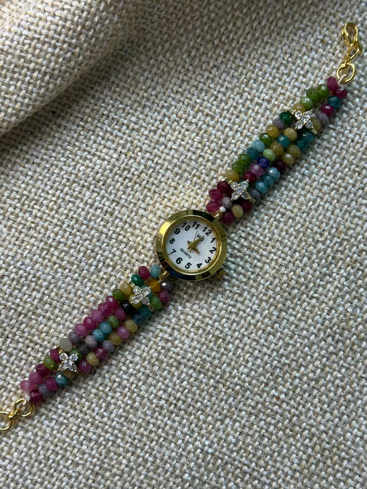 Crystal Beaded Affordable Maharani Kundan Watch Design Heritage Bracelet