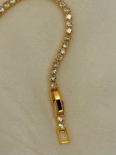 Load image into Gallery viewer, Shining Solitaire Diamonds Tennis Bracelet - Gold Colour ( Unisex )
