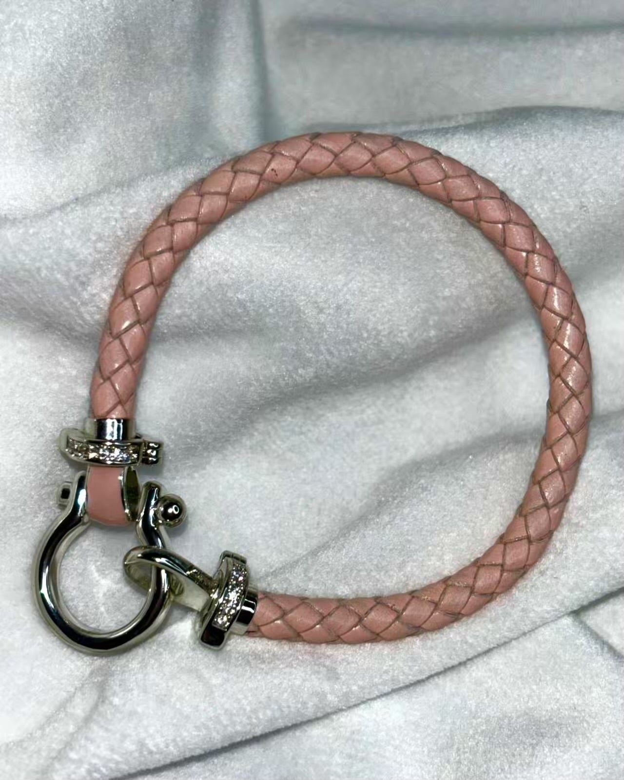 Baby Pink Belt Vegan Leather Bracelet