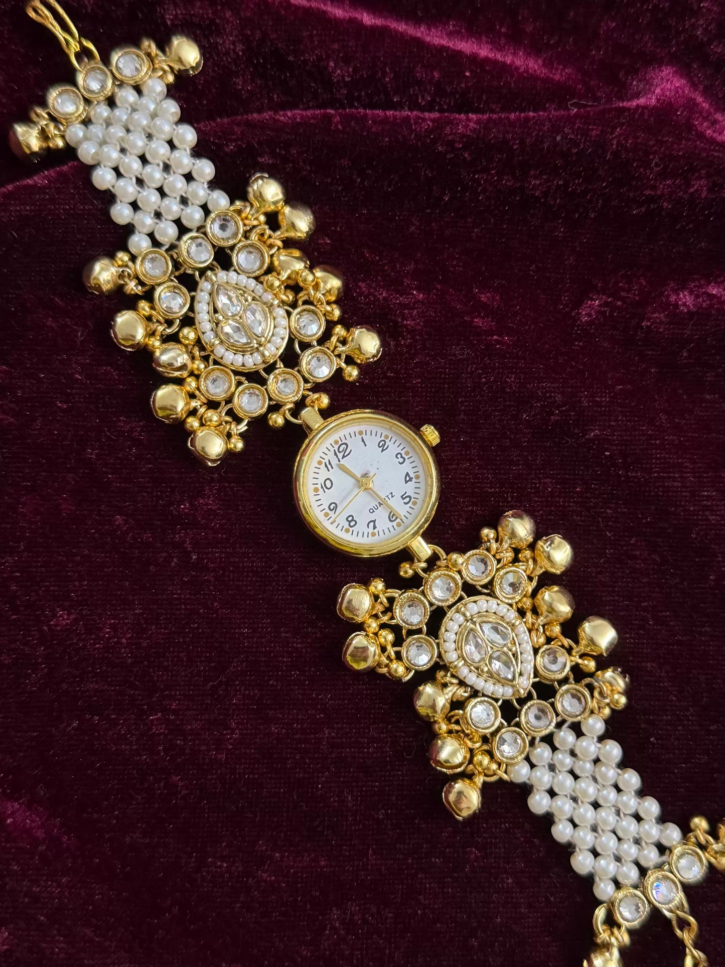 Kundan Premium Gold Maharani Watch Design Heritage Bracelet (Copy)
