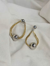 Load image into Gallery viewer, Silver Ball Pearls Hanging Earrings Studs - Silver Plated
