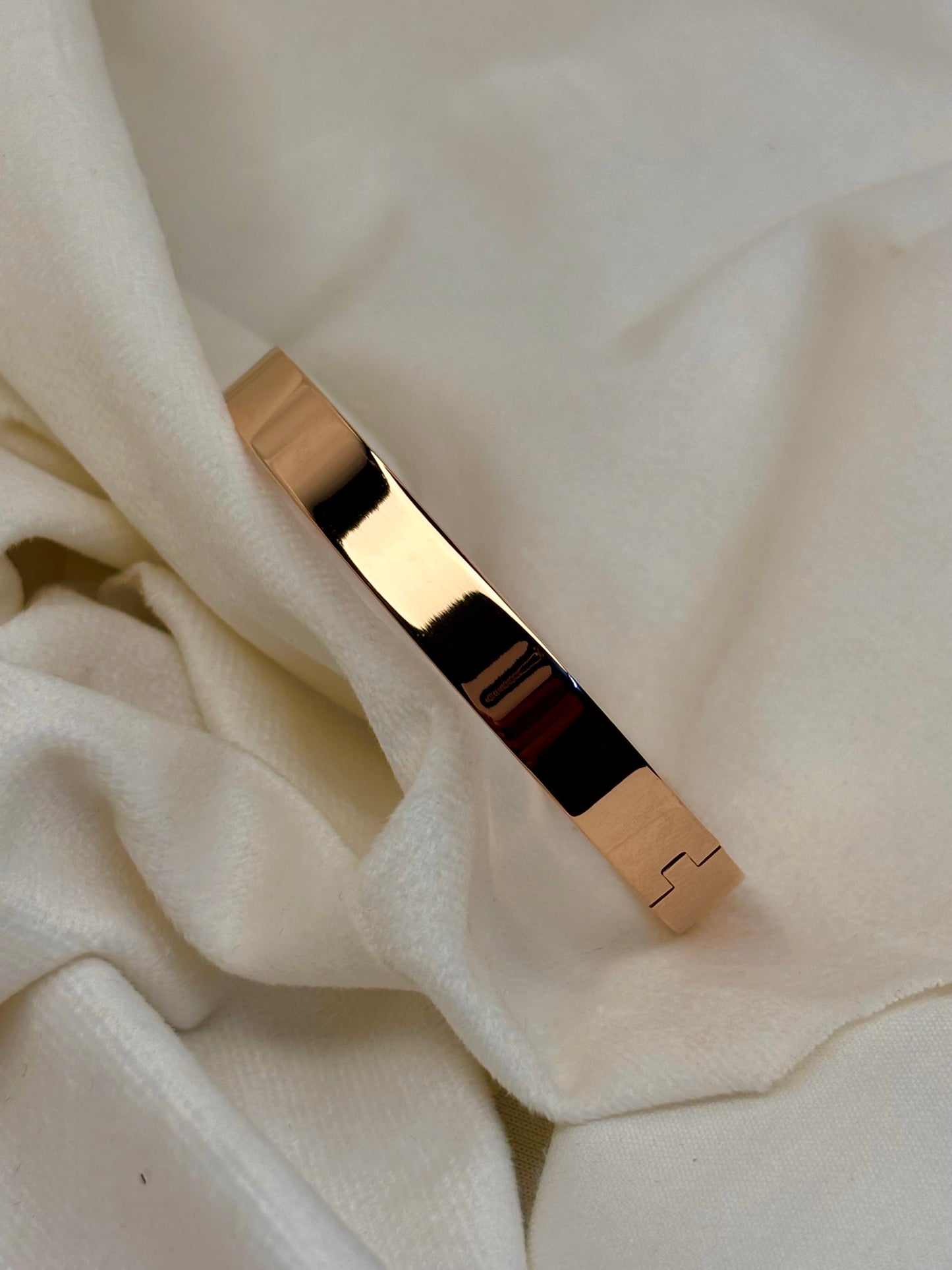Plain Men Rose Gold Kadha Bangle Bracelet 2.8