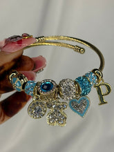 Load image into Gallery viewer, Pandora Charms Teddy Hearts Shining Bracelet With Customised Initial ( Gold )
