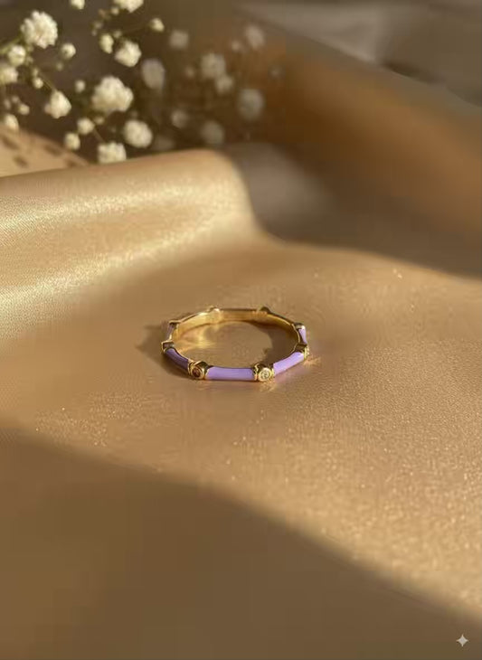Light Lavender Gold Plated Premium Ring (Adjustable)