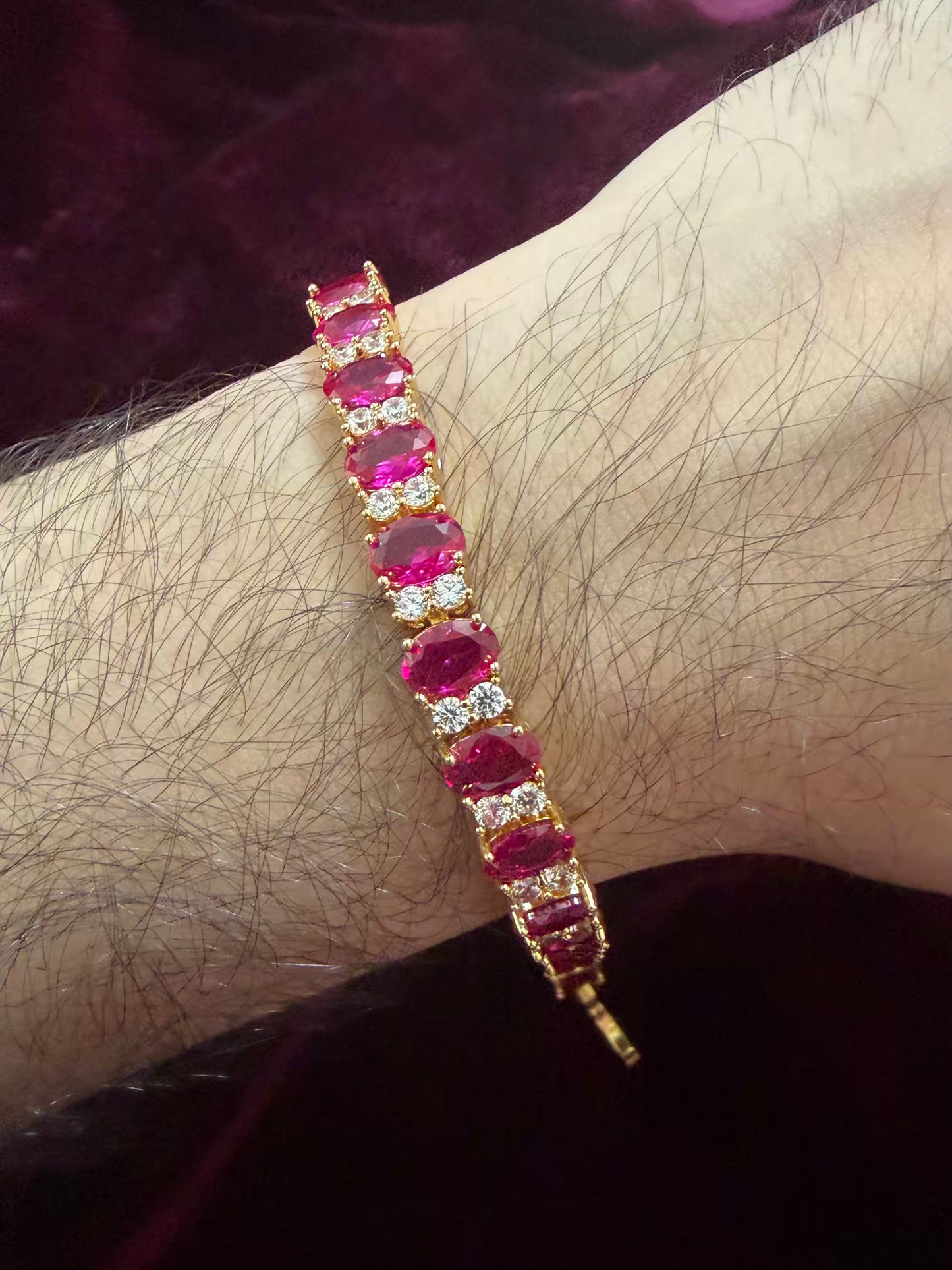 Men's Ruby Rakhi Bracelet