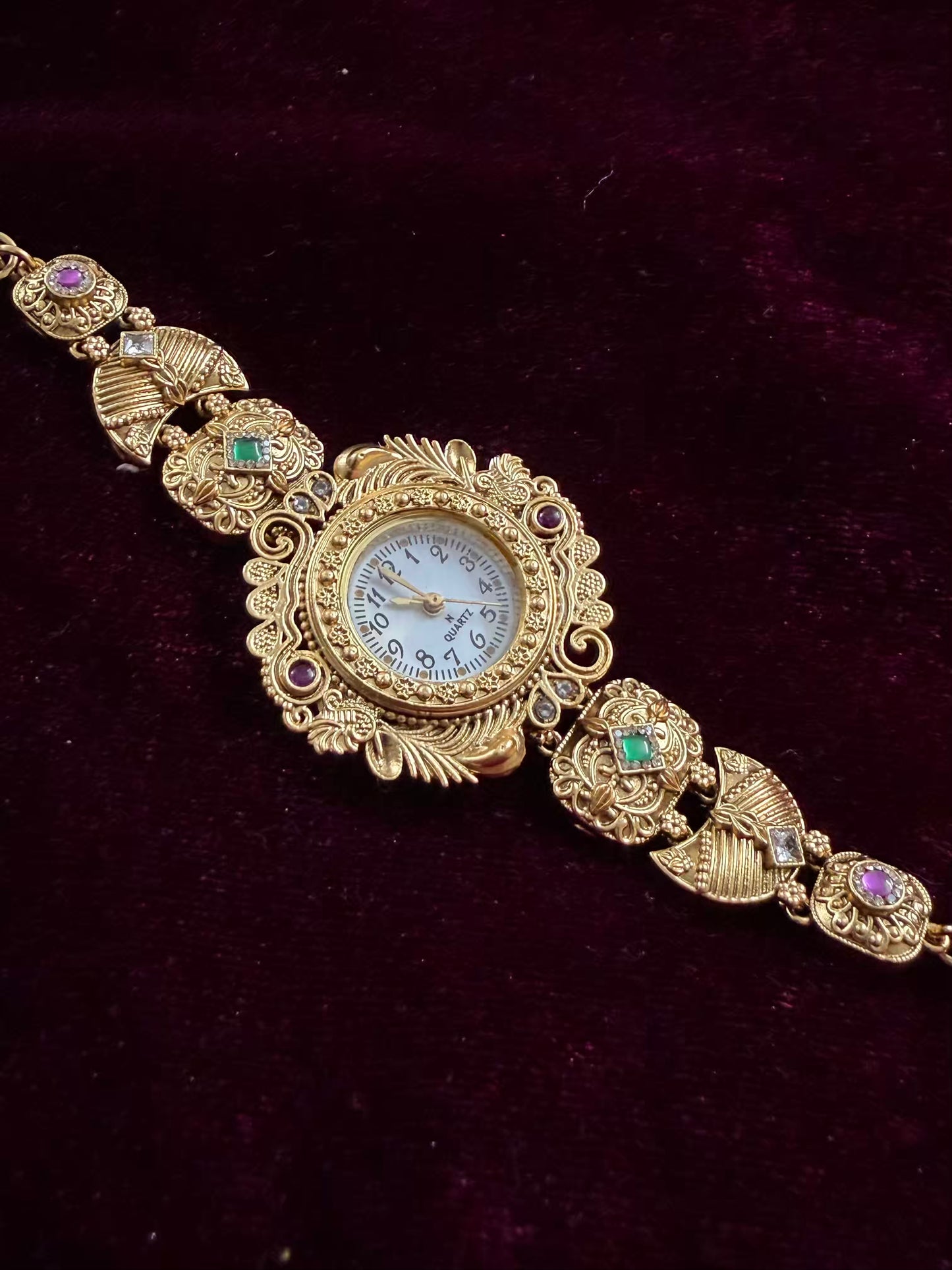 Gold Maharani Kundan Watch Design Heritage Bracelet