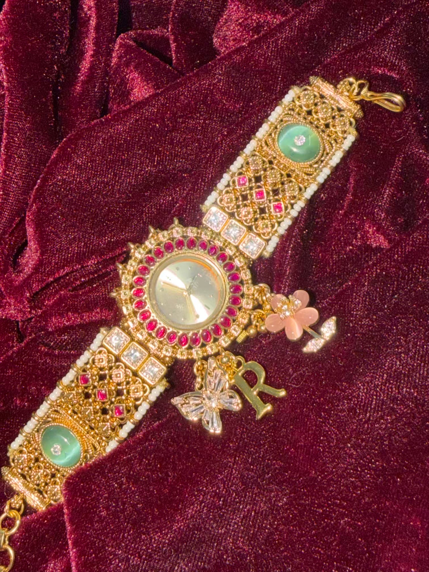 Round Dial Maharani Watch Heritage Bracelet ( Add your initial FREE ) (Copy)