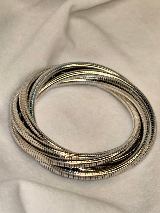 4 Layered Silver Bracelet