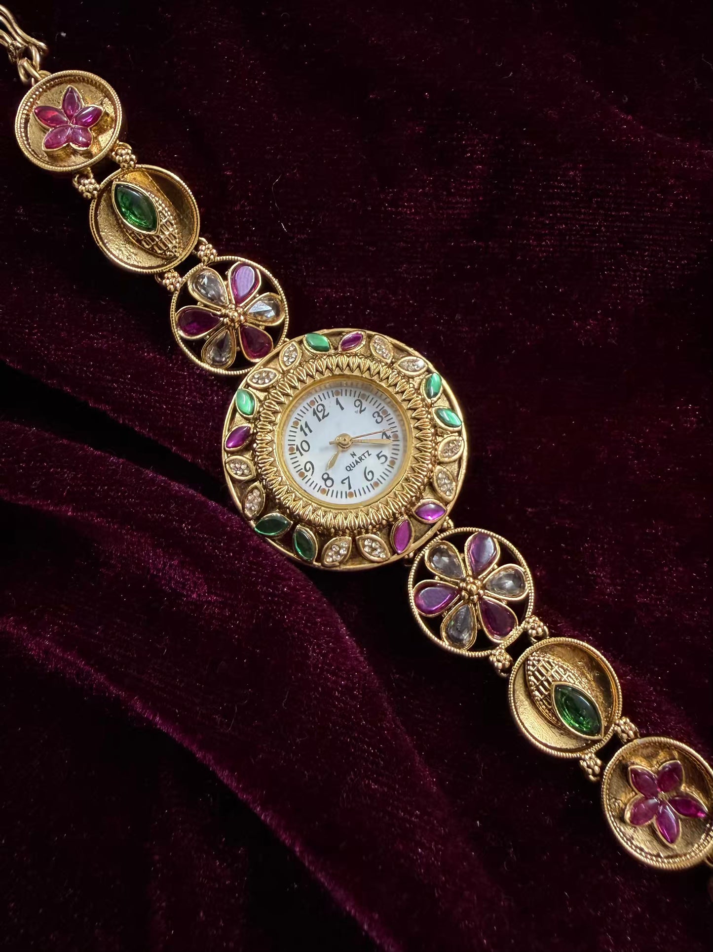 Designer Maharani Kundan Watch Design Heritage Bracelet
