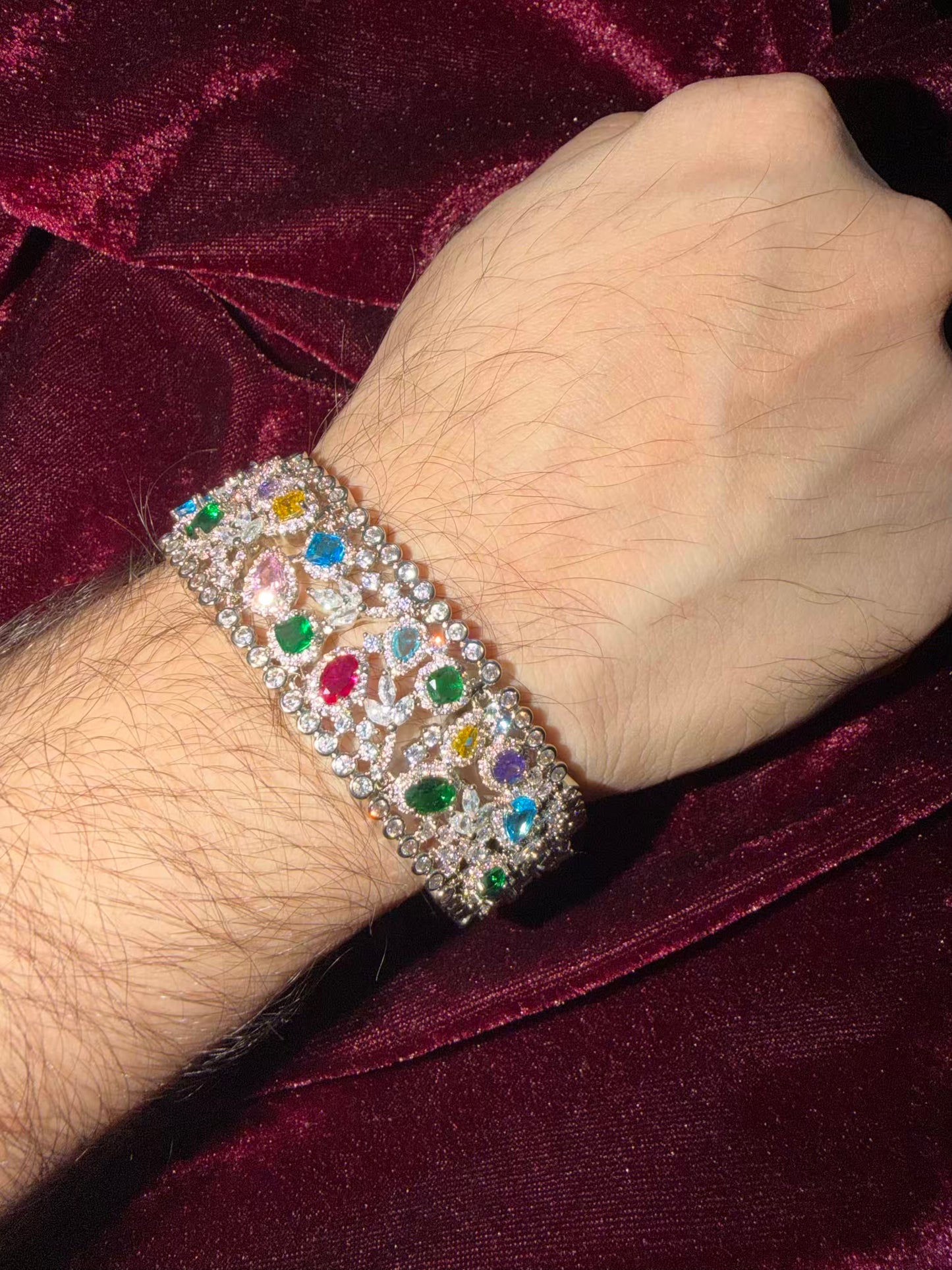 Luxury Men Diamonds Tennis Rakhi Bracelet