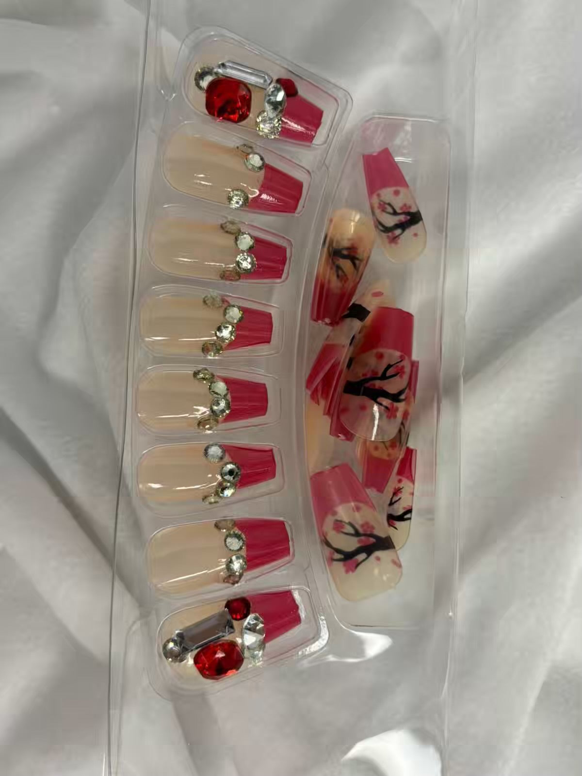 Nude French Autumn Shimmery Fancy Party Bridal Press On Nails ( Set of 24 )