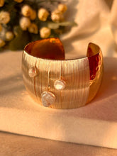 Load image into Gallery viewer, Lucky Real Pearls Kada Bracelet Bangle - Rose Gold
