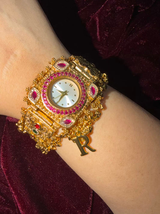 Shahi Noor Heritage Watch Rakhi in Premium Swarovski (Free Initial)