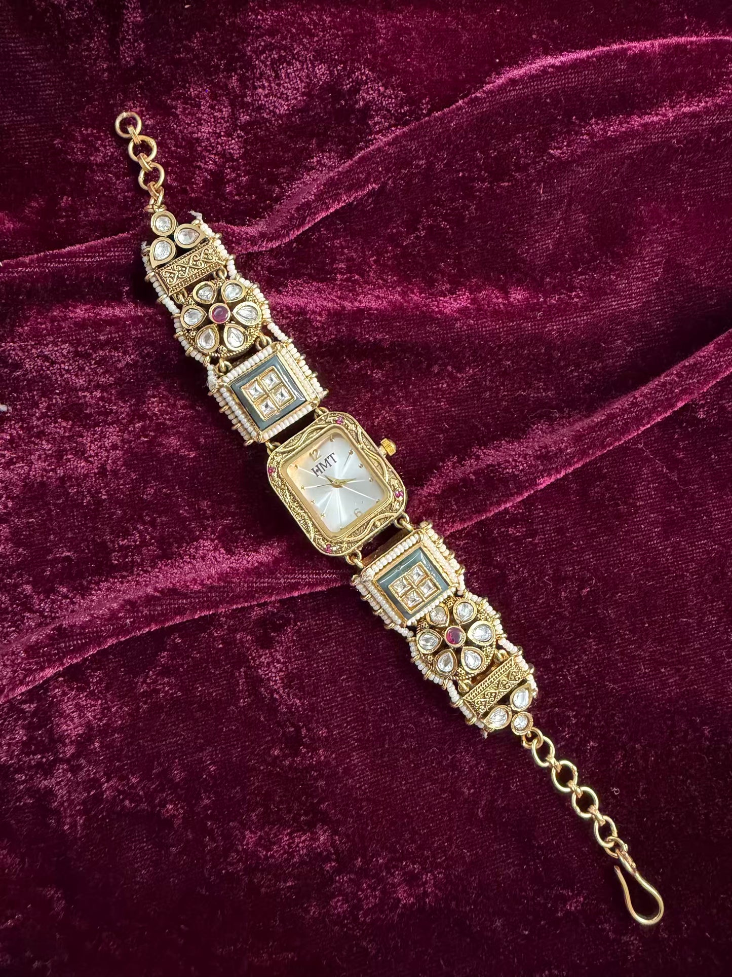 Square Dial Maharani Watch Design Heritage Bracelet