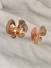 Load image into Gallery viewer, Butterfly Bee Earrings Studs - Rose Plated
