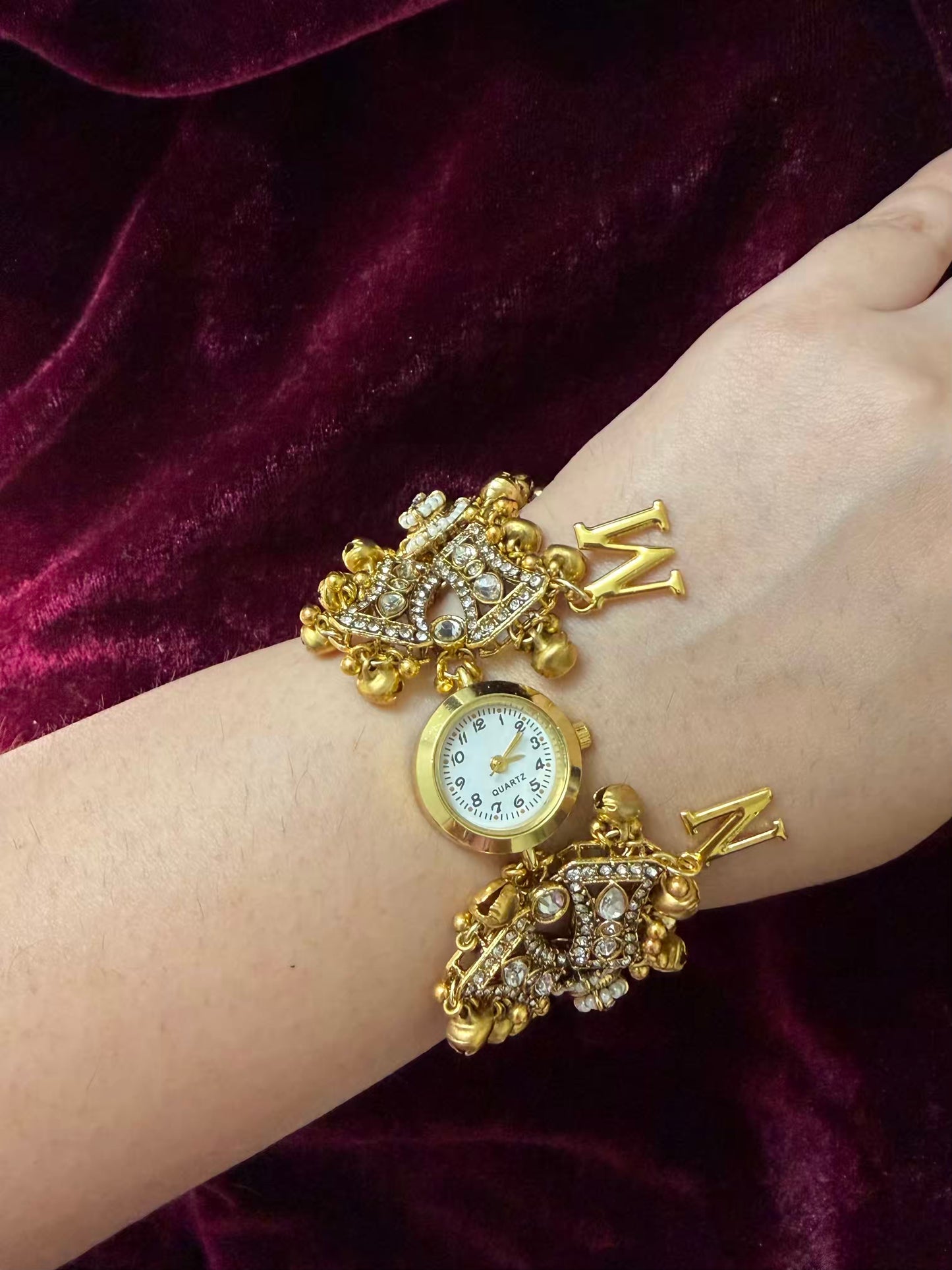 Ghungroo Gold Maharani Watch Design Heritage Bracelet