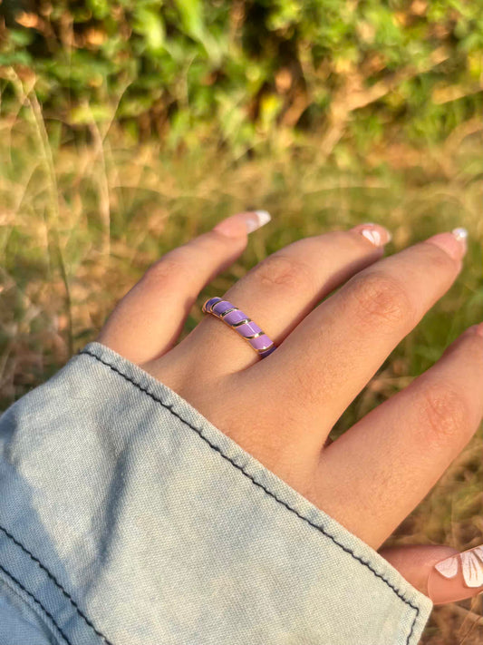 Purple Rope Band Ring - Adjustable