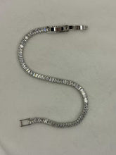 Load image into Gallery viewer, Single Line Solitaire Diamonds Tennis Bracelet - Silver Colour ( Unisex )
