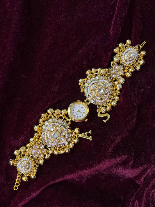 Kundan Gold Maharani Watch Design Heritage Bracelet