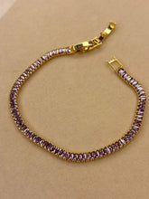 Load image into Gallery viewer, Purple Lilac Solitaire Diamonds Tennis Bracelet - Silver ( Unisex )
