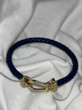 Load image into Gallery viewer, Navy Blue Belt Vegan Leather Bracelet
