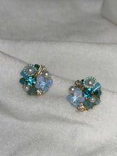 Load image into Gallery viewer, Blue Butterfly Small Pearly Earrings Studs - Gold Plated
