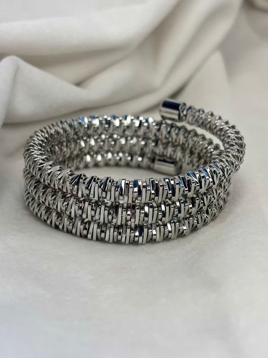 Designer Spring Silver Bracelet Cuff